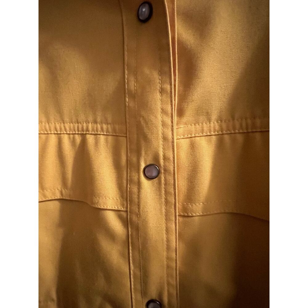 Bonnie Cashin Vintage 1970’s Daffodil Yellow Canvas Raincoat Snapfront Sz M/L - Picture 4 of 11